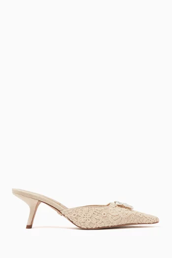 Brit 60 Orchid Mules in Lace