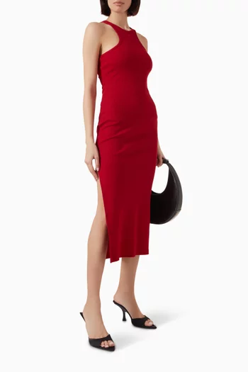 90's Scuba Midi Dress in Cotton Blend