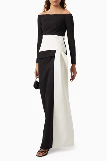 فستان كوليت برباط كريب