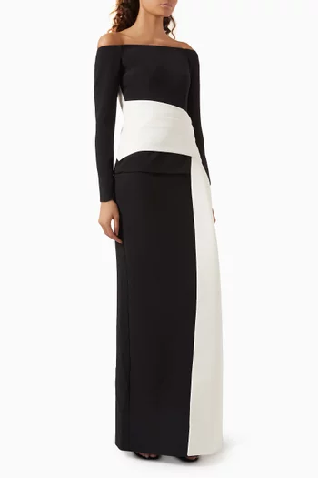 فستان كوليت برباط كريب