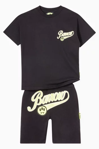 Graphic-print Crewneck T-shirt in Cotton