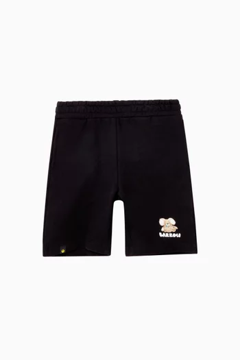 Graphic Print Sweatshorts in Cotton