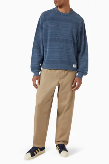 Washed Border Sweater in Cotton Knit