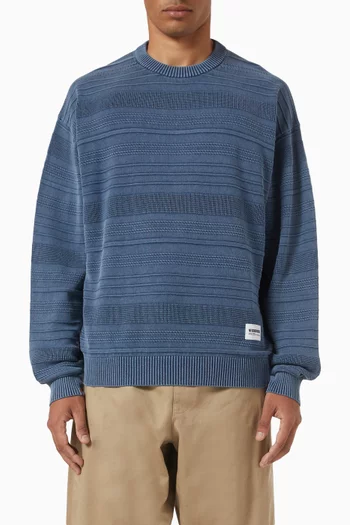 Washed Border Sweater in Cotton Knit