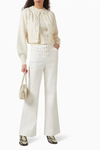 كارديغان ريتا منسوج بغرزة الضفيرة قطن