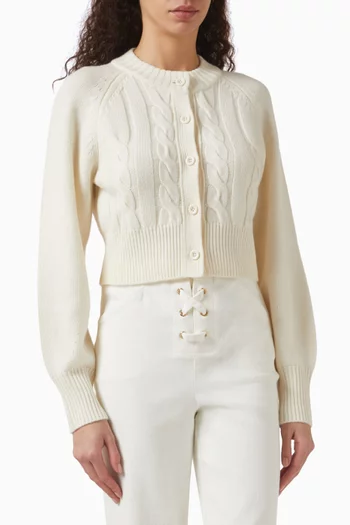 كارديغان ريتا منسوج بغرزة الضفيرة قطن