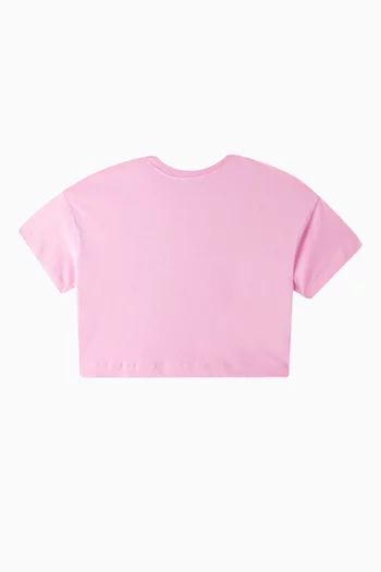 Crystal Logo Cropped T-shirt in Cotton