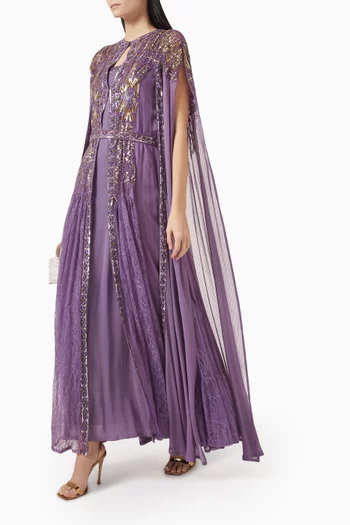 Embellished Belted Maxi Dress