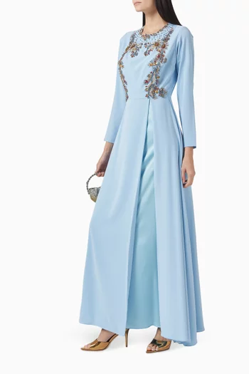Bead-embellished Slit Kaftan