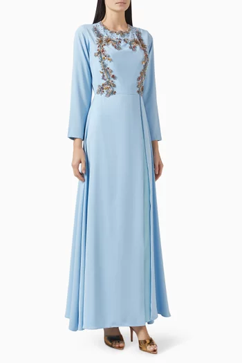 Bead-embellished Slit Kaftan
