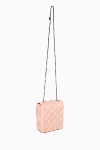 Rhinestone-embellished Crossbody Bag in Faux-leather