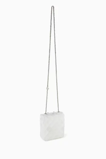 Rhinestone-embellished Crossbody Bag in Faux-leather