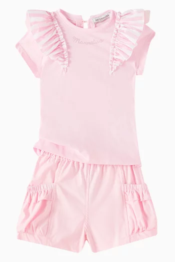 Ruffled Shorts in Cotton-blend