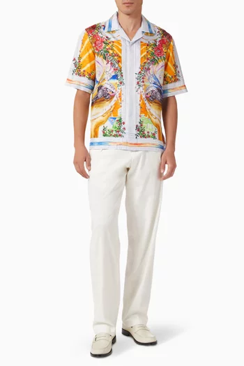 A Tournade De Rose Shirt in Silk Twill