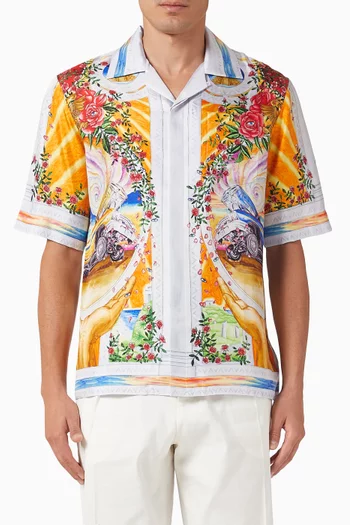 A Tournade De Rose Shirt in Silk Twill