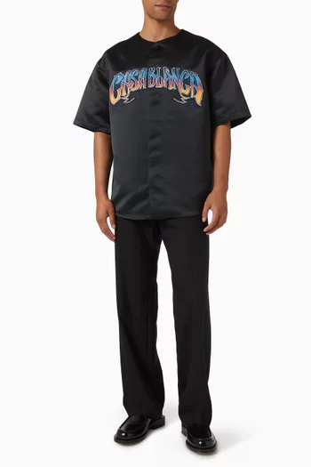 Gothic Baseball Shirt in Satin