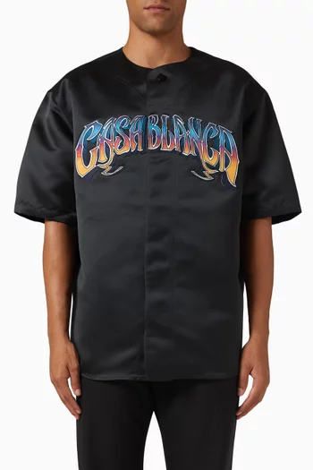 Gothic Baseball Shirt in Satin