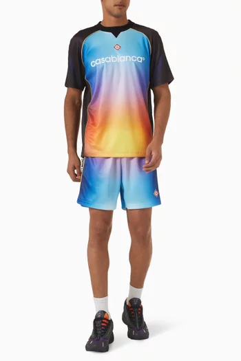 Gradient Football T-shirt in Birdseye Mesh