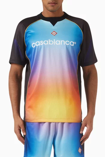 Gradient Football T-shirt in Birdseye Mesh