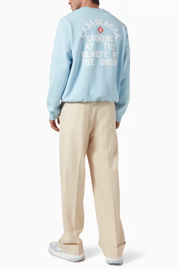 Text-print Sweatshirt in Cotton