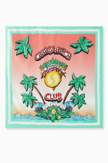 Large Printed Scarf in Silk