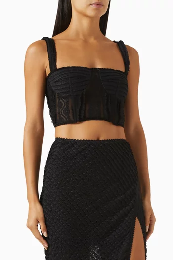 Bia Crop Top in Cotton Mesh