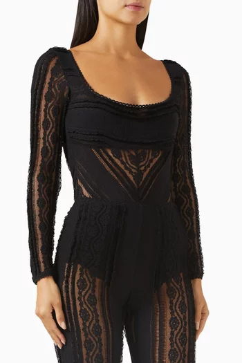 Pati Bodysuit in Cotton Mesh
