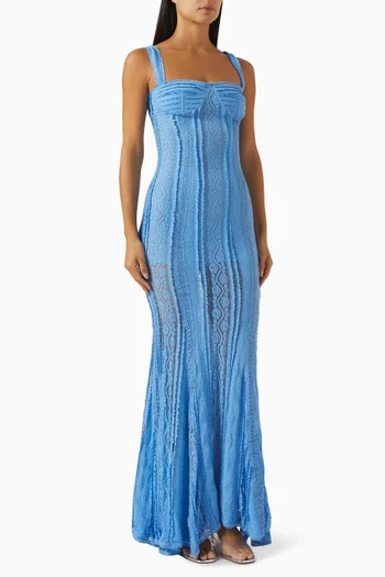 Gaia Maxi Dress in Cotton Mesh