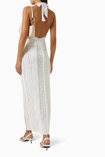 Thea Open-back Maxi Dress in Cotton