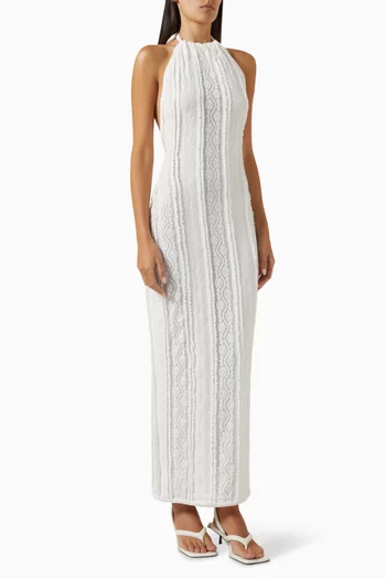 Thea Open-back Maxi Dress in Cotton