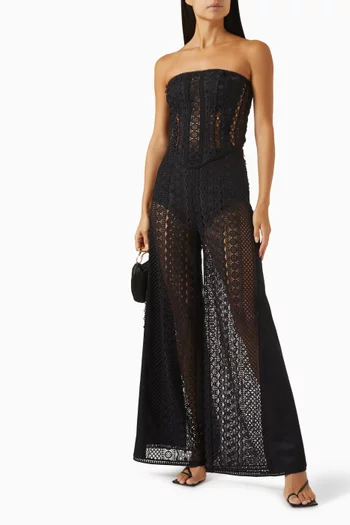 Lathie Bustier Top in Guipure Lace