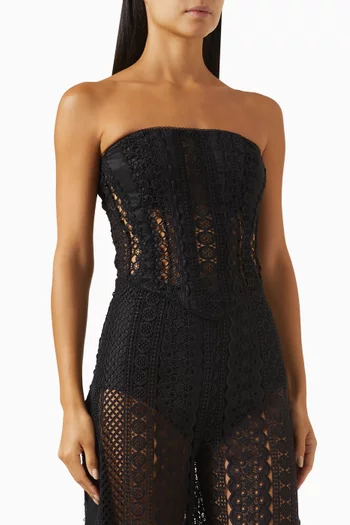 Lathie Bustier Top in Guipure Lace