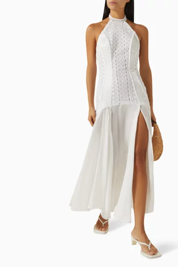 Tarel Open-back Maxi Dress in Lace