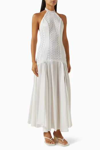 Tarel Open-back Maxi Dress in Lace