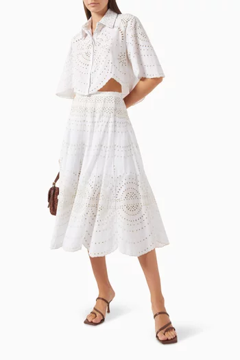 Emmie Crop Blouse in Cotton Blend
