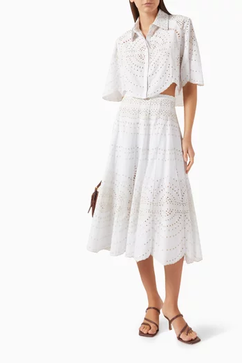 Livvy Midi Skirt in Cotton Blend