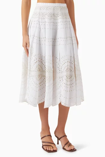 Livvy Midi Skirt in Cotton Blend