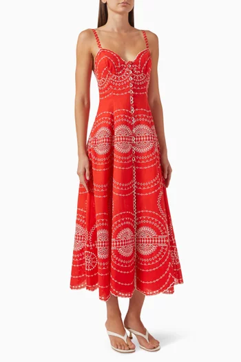 Catta Embroidered Dress in Cotton Blend