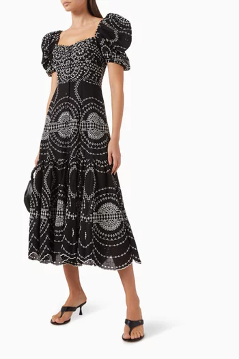 Kaysa Embroidered Dress in Cotton Blend