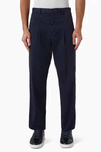 Pleated Pants in Stretch Cotton