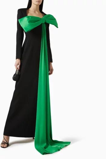 Bow Gown in Crepe & Silk