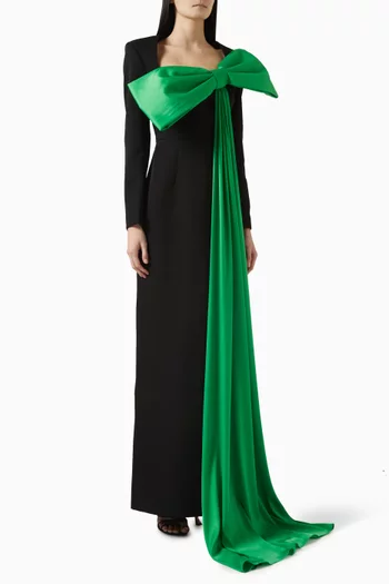 Bow Gown in Crepe & Silk