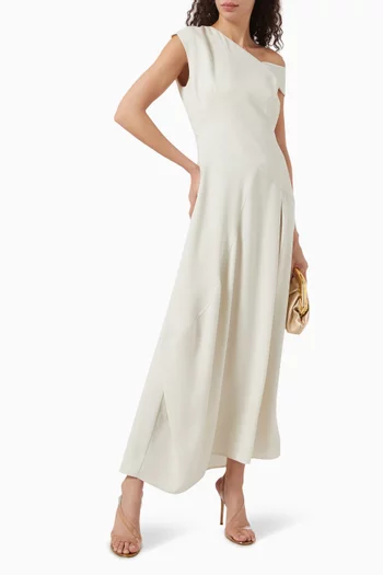 Asymmetrical Neck Maxi Dress