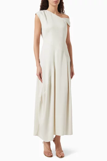 Asymmetrical Neck Maxi Dress