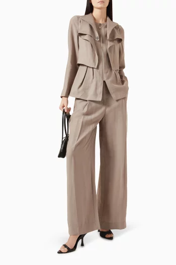 Draped Zip Jacket in Tencel-blend