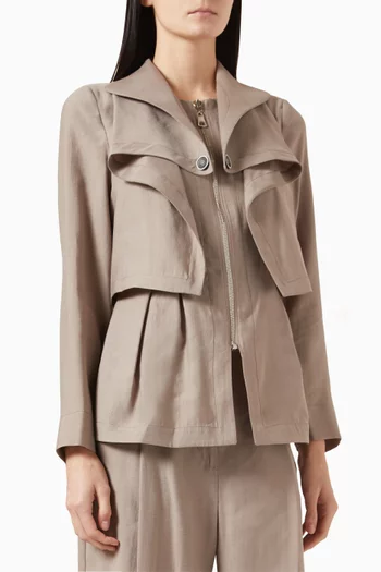 Draped Zip Jacket in Tencel-blend