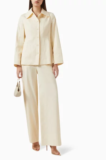 Flared Jacket in Cotton-blend
