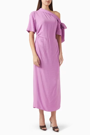Bow Asymmetrical Midi Dress