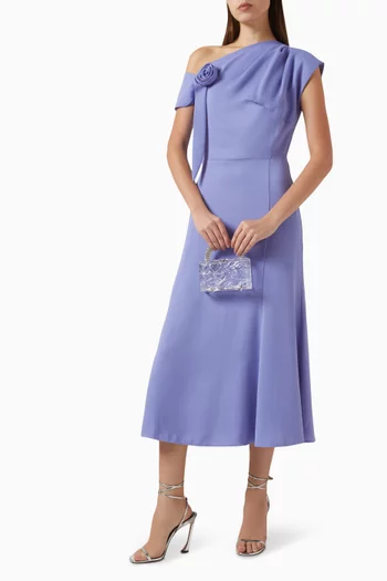 Rose Applique Midi Dress