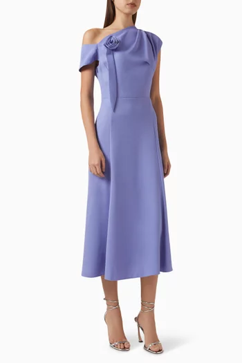 Rose Applique Midi Dress